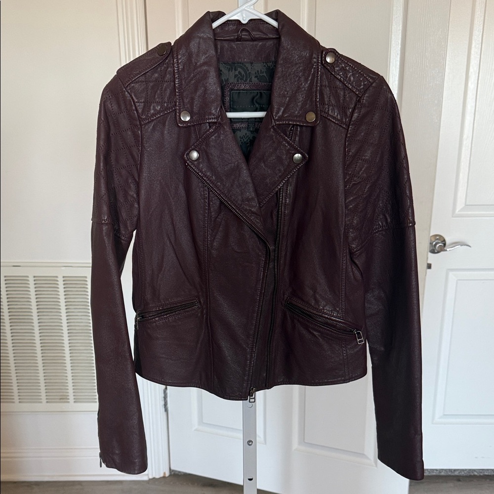 Sanctuary Deep Burgundy Leather Jacket